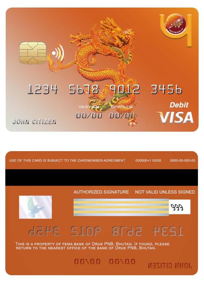 Bhutan Druk PNB bank visa card